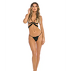 Rene Rofe Danger Zone Open Cup Bralette & G-String Black S/M - Lingerie - Packaged