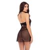 Rene Rofe Midnight Halter Chemise Set Black M/L - Lingerie - Packaged