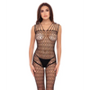 Rene Rofe Neo Geo Crotchless Bodystocking Black O/S - Lingerie - Packaged