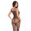 Rene Rofe Neo Geo Crotchless Bodystocking Black O/S - Lingerie - Packaged