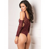 Rene Rofe Set the Mood Bodysuit Burgundy O/S - Lingerie - Packaged