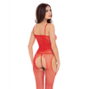 Rene Rofe Sparkle Crotchless Bodystocking Red O/S - Lingerie - Packaged