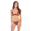 Rene Rofe Staying In Bra Top & Thong Burgundy M/L - Lingerie - Packaged