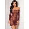 Rene Rofe Tie Breaker Long Sleeve Dress Burgundy O/S - Lingerie - Packaged