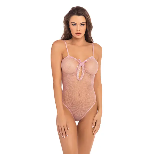 Rene Rofe Undone See Through Bodysuit Rose O/S - Lingerie - Packaged