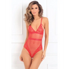 Rene Rofe X Marks The Spot Lace Teddy Red M/L - Lingerie - Packaged