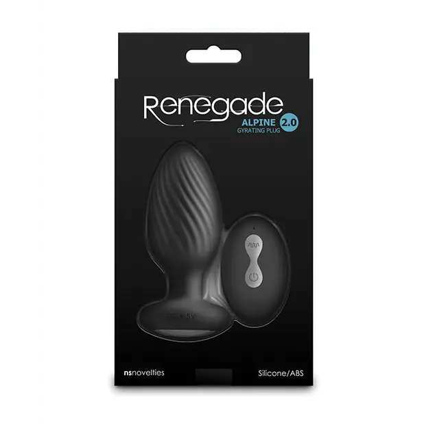 Renegade Alpine 2.0 Gyrating & Vibrating Butt Plug w/Remote - Black - Anal Products
