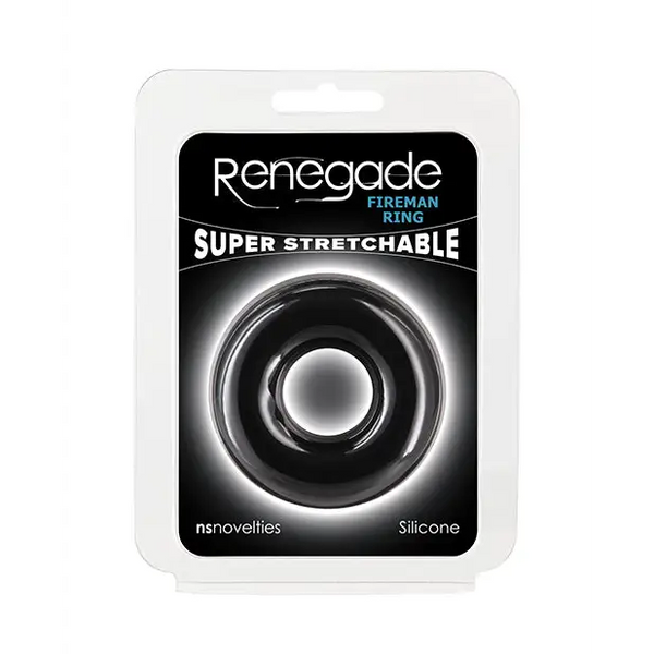 Renegade Fireman Cock Ring - Large Black - Penis Enhancement