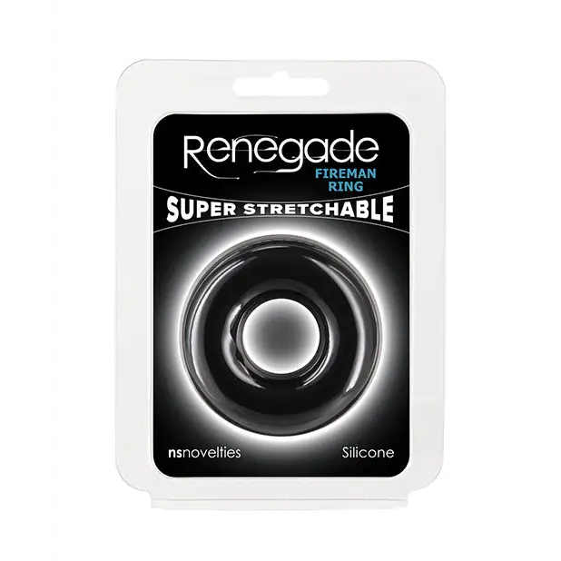 Renegade Fireman Cock Ring - Large Black - Penis Enhancement