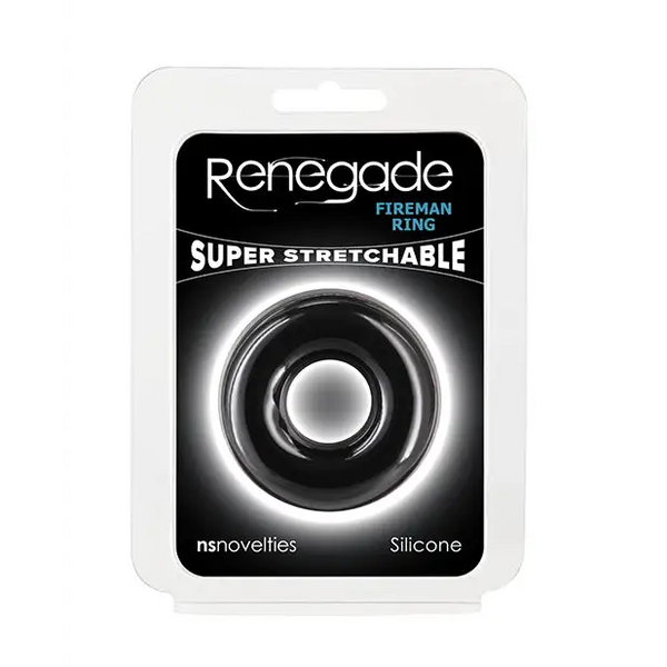 Renegade Fireman Cock Ring - Medium Black - Penis Enhancement