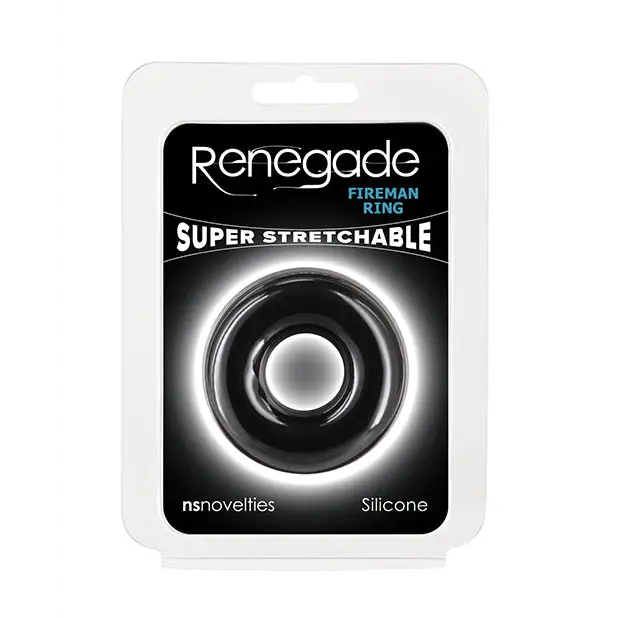 Renegade Fireman Cock Ring - Medium Black - Penis Enhancement