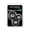 Renegade Fireman Cock Rings - Pack of 3 Black - Penis Enhancement