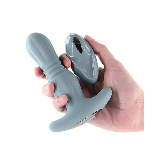 Renegade Gemini Anal Plug Vibrator w/Remote - Gray - Anal Products