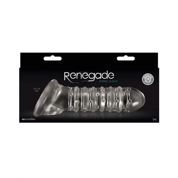 Renegade Ribbed Sleeve - Clear - Penis Enhancement