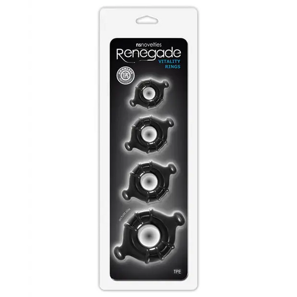 Renegade Vitality Rings - Black - Penis Enhancement