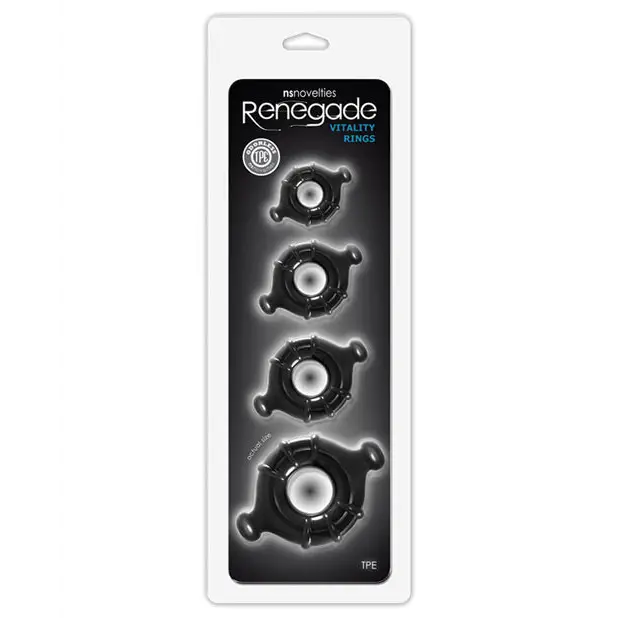Renegade Vitality Rings - Black - Penis Enhancement