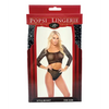 Rhinestone Crop Top w/High Waist Panty Black O/S - Lingerie - Packaged