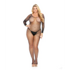 Rhinestone Fishnet Full Sleeved Bodystocking Black QN - Lingerie - Plus/Queen - Packaged