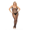 Rhinestone Fishnet Halter Top Bodystocking Black QN - Lingerie - Plus/Queen - Packaged
