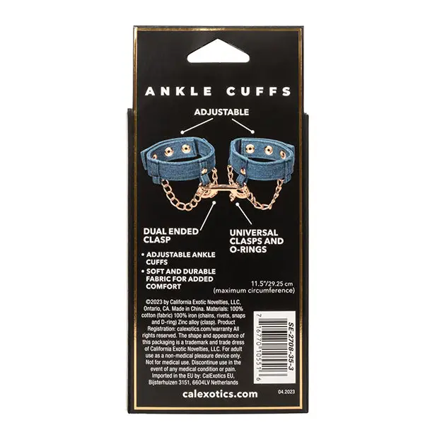 Ride ’Em Premium Denim Collection Ankle Cuffs - Bondage Blindfolds & Restraints