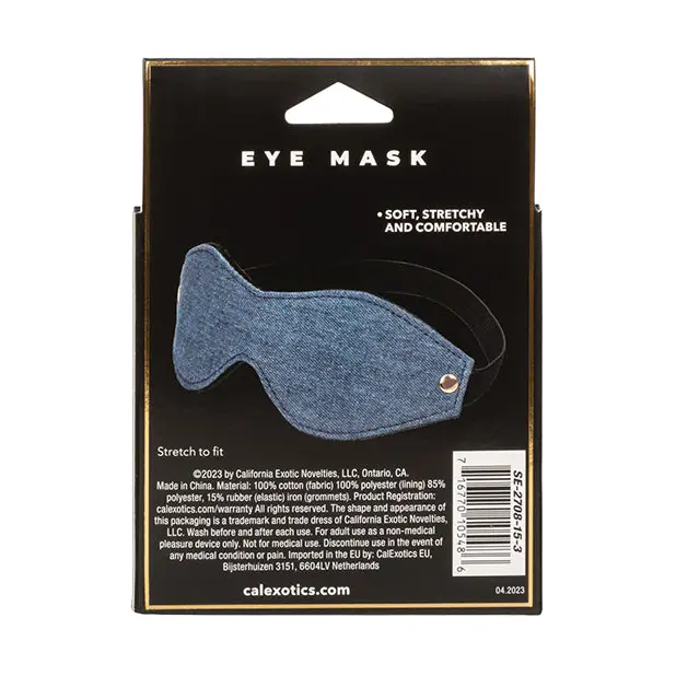 Ride ’Em Premium Denim Collection Eye Mask - Bondage Blindfolds & Restraints