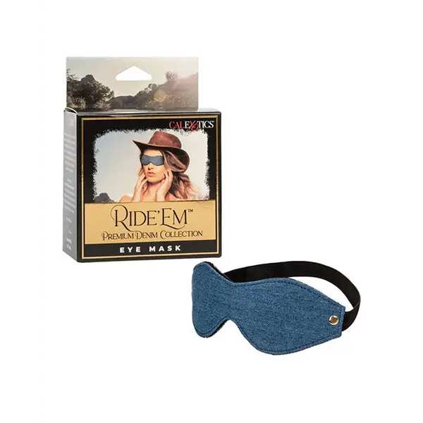 Ride ’Em Premium Denim Collection Eye Mask - Bondage Blindfolds & Restraints