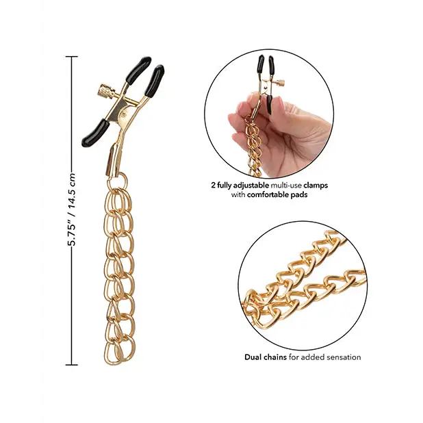 Ride ’Em Premium Denim Collection Nipple Clamps - Bondage Blindfolds & Restraints