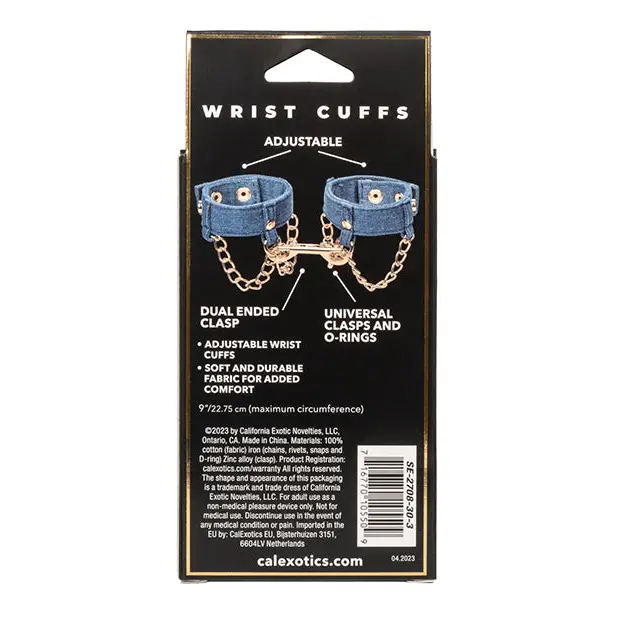 Ride ’Em Premium Denim Collection Wrist Cuffs - Bondage Blindfolds & Restraints