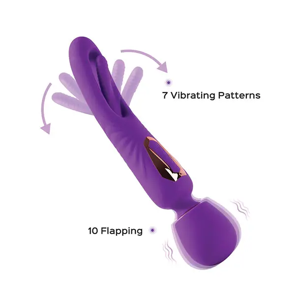 Riley Vibrating Massage Wand & G-Spot Tapping Stimulator - Purple - Stimulators