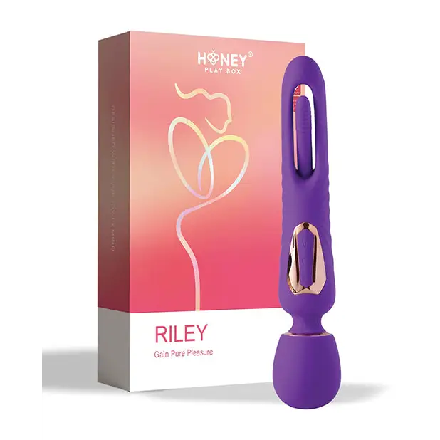 Riley Vibrating Massage Wand & G-Spot Tapping Stimulator - Purple - Stimulators