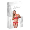 Risqué Business Cupless Bra & Crotchless Panty Red S/M - Lingerie - Packaged