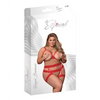 Risqué Business Cupless Bra Garter & Crotchless Panty Red QN - Lingerie - Plus/Queen - Packaged