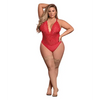 Risqué Business Lace & Mesh Teddy w/Snap Crotch Red QN - Lingerie - Packaged