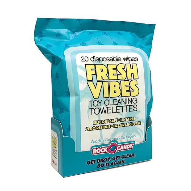 Rock Candy Fresh Vibes Toy Cleaning Towelettes Travel Pack - Pack of 20 - Toy Cleaners