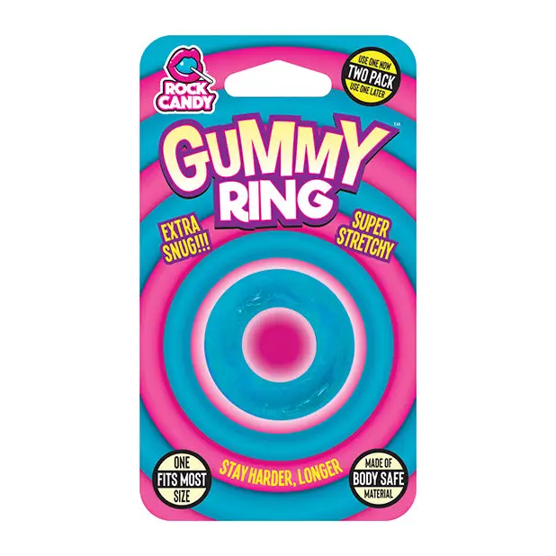 Rock Candy Gummy Ring - Blue - Penis Enhancement