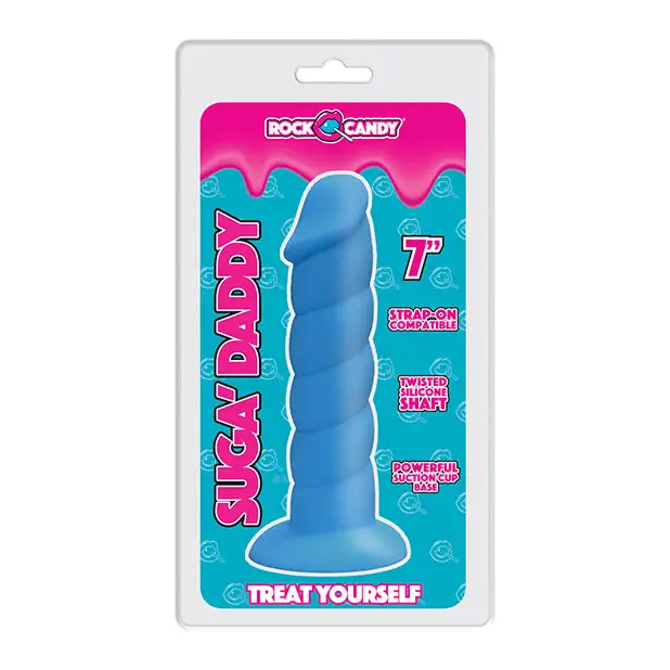 Rock Candy Suga Daddy 7’’ Silicone Dildo - Blue - Dongs & Dildos