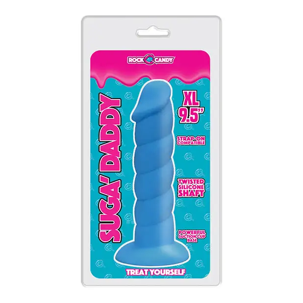Rock Candy Suga Daddy 9.5’’ Silicone Dildo - Blue - Dongs & Dildos