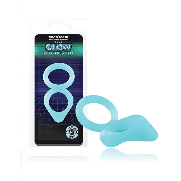 Rock Solid Glow in the Dark Dual Enhancer - Blue - Penis Enhancement