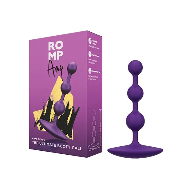 Romp Amp Flexible Anal Beads - Violet - Anal Products