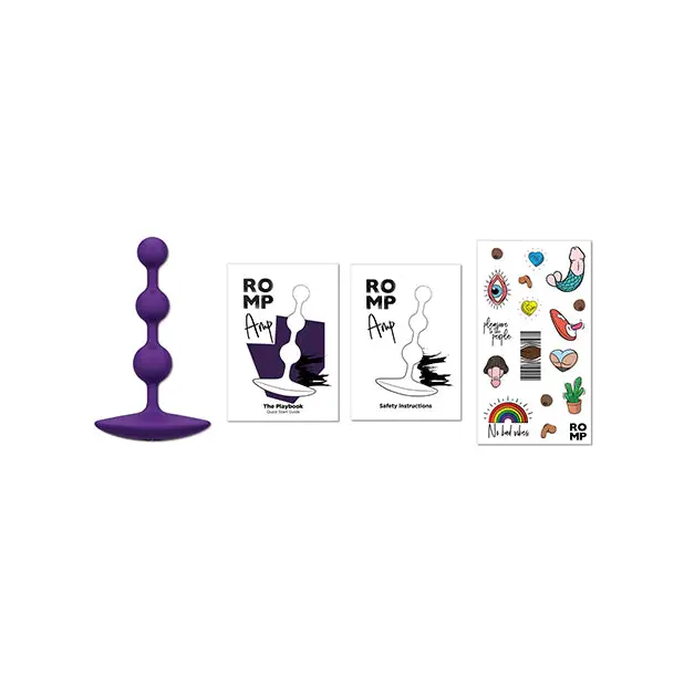 Romp Amp Flexible Anal Beads - Violet - Anal Products