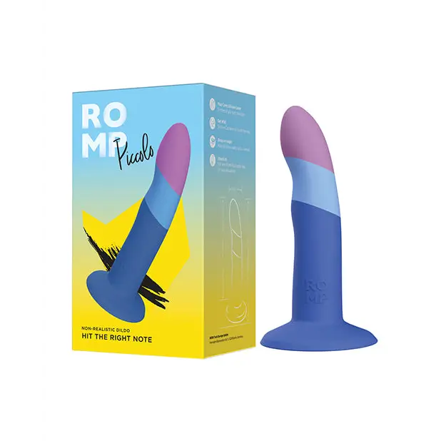 ROMP Piccolo 3 Color Dildo - Blue - Strap Ons