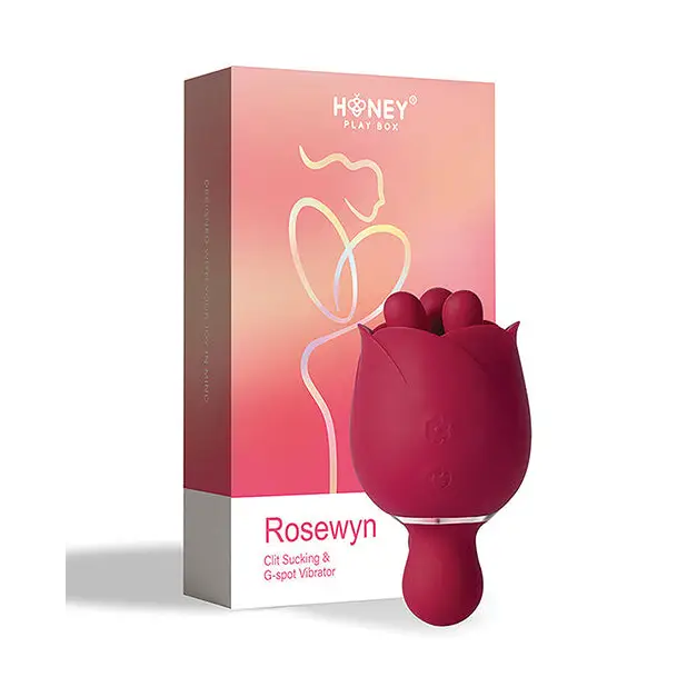 Rosewyn Rotating Rose Toy Vibrator & Pinpoint Stimulator - Red - Stimulators