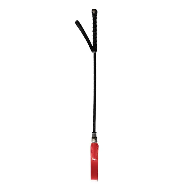 Rouge Short Riding Crop Slim Tip, Red