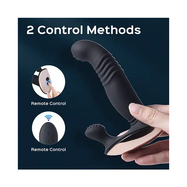 Royal Thrusting Vibrating Prostate & Perineum Massager - Black - Anal Products