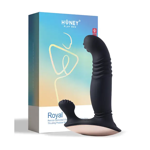 Royal Thrusting Vibrating Prostate & Perineum Massager - Black - Anal Products