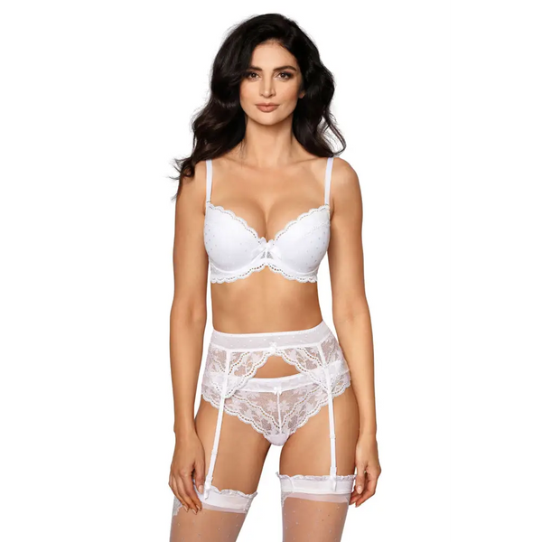 Roza Lagerta Suspender Belt White - White / S/M - Hosiery