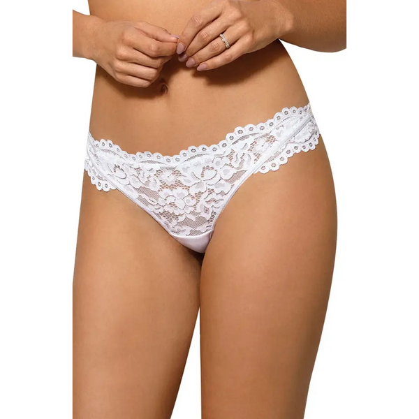 Roza Newia White Thong - White / Small - Bottoms