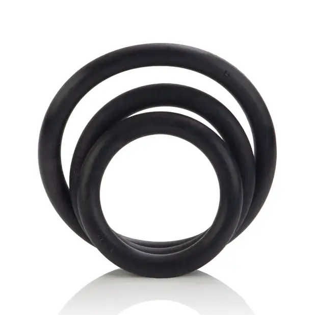 Rubber Ring Set - Black - Penis Enhancement
