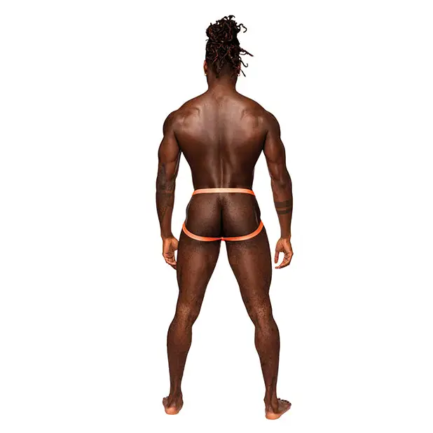 Rude Awakening Mesh Ring Jock Neon Orange S/M