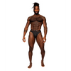 Rude Awakening Mesh Strap Thong Black S/M
